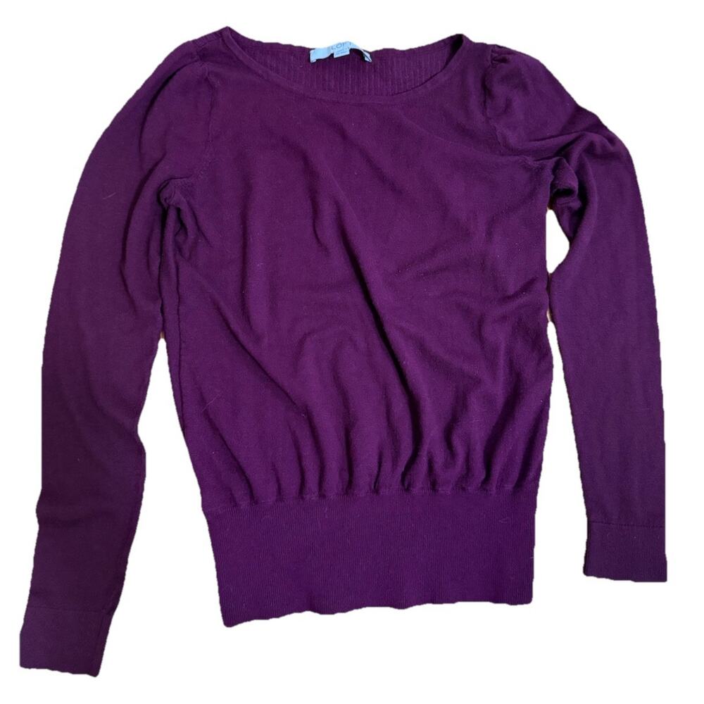 ANN TAYLOR Women’s Burgundy Wool Blend Light Weight Pull Over Sweater Size XS